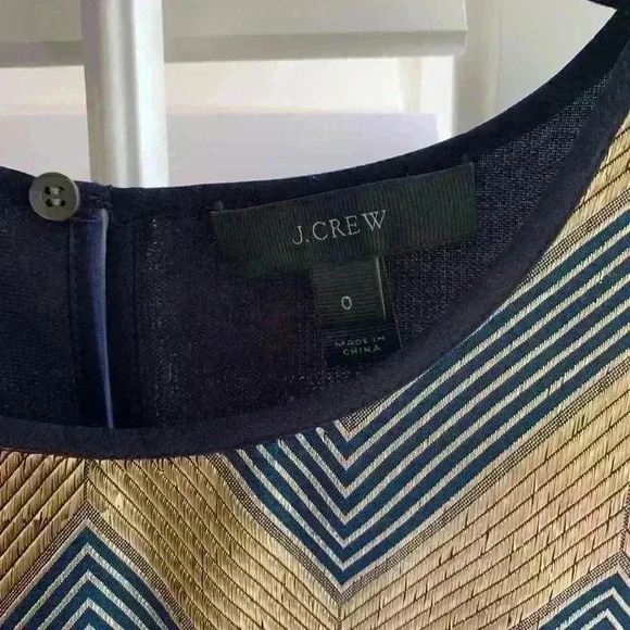 J crew Navy and Gold Chevron Gilded Tank Blouse - Picture 4 of 4
